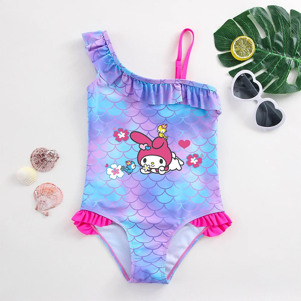 My Melody Girls Tankini Swimsuits Summer Beach wear Kids Wear Bathing Suits Children's Bikini Dresses Swimsuits Fashion Mermaid - She Vibess By C2P