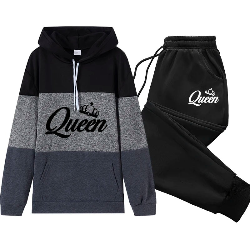Women's Tracksuit Casual Autumn Winter Sport Color Block Women Jogging Daily Single Piece Sweatshirt Sweatpants Pullover Hoodies - She Vibess By C2P