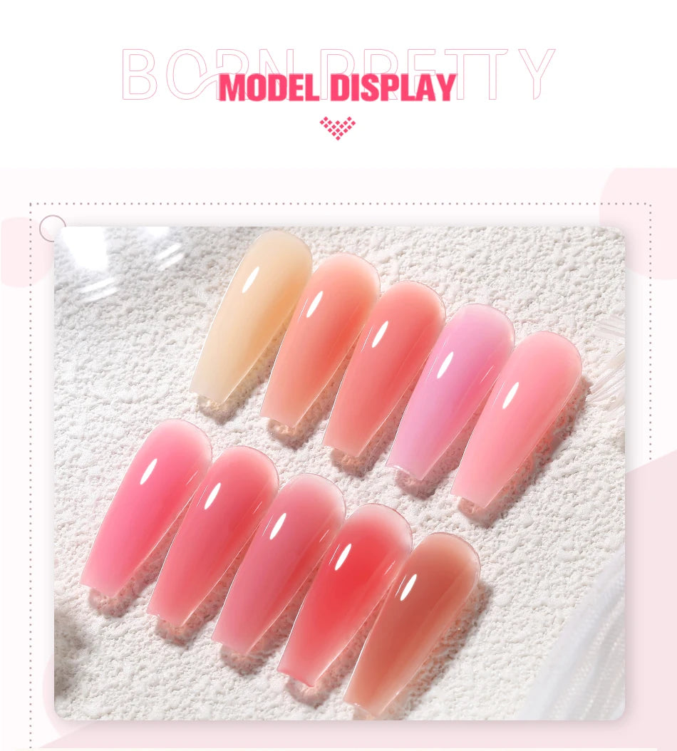 BORN PRETTY 30ml Glitter Acrylic Gel Finger Extension Nail Polish Silver Pink Extension Gel Polish Soak Off Nail Slip Solution - She Vibess By C2P