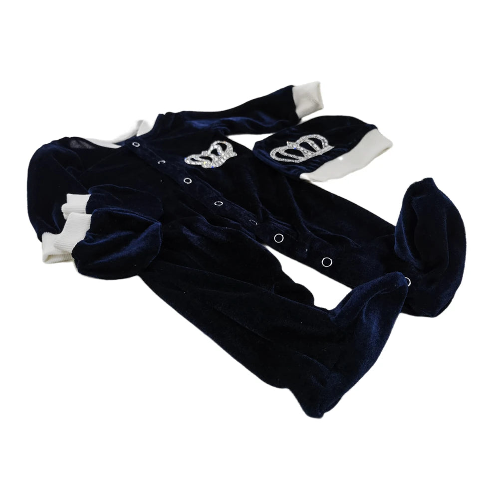 Velvet Newborn Baby Boy Outfits Blazer Vest Kids Clothing Cotton Infant Products Body Suit Shirt Pants Mittens Receiving Blanket - She Vibess By C2P