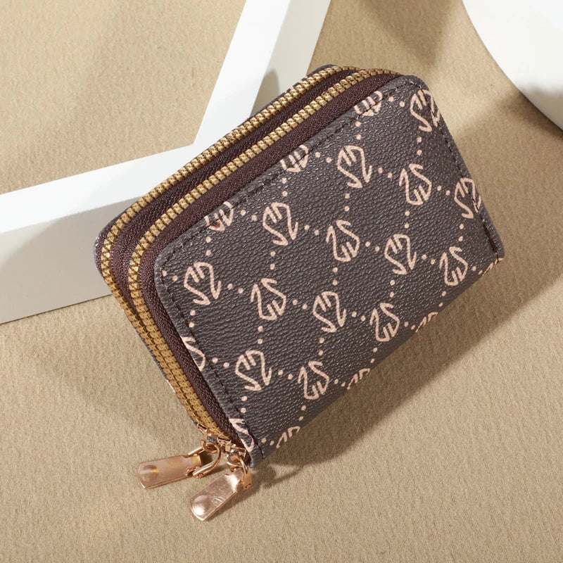 Chic Vintage Zippered Card Holder Wallet for Women - Secure Multi-Card Slots, Fashionable Faux Leather with Coin PurseLuxurious - She Vibess By C2P