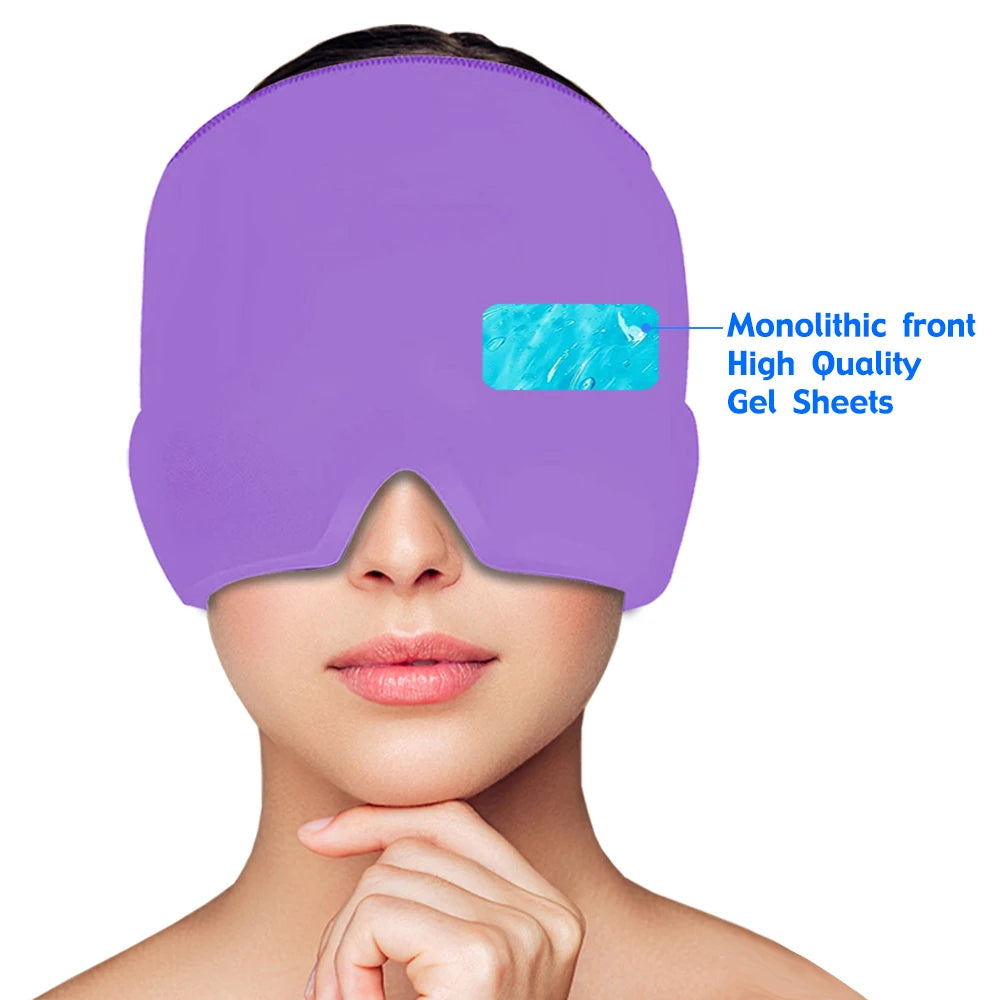 Migraine Relief Hat headache hat Gel Hot Cold Therapy Ice Cap For Relieve Pain Ice Hat Eye Mask Stress Pressure Pain Relief - She Vibess By C2P