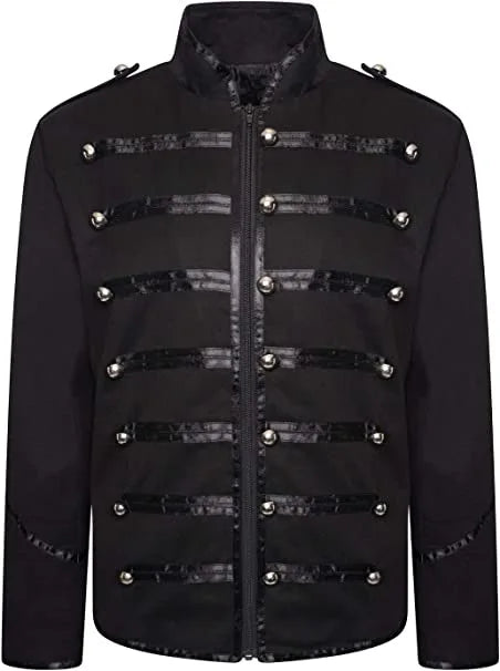 Steampunk Men Gothic Clothing Military Jackets Medieval Vintage Jacket Stand Collar Rock Frock Coat Men's Retro Punk Coat - She Vibess By C2P
