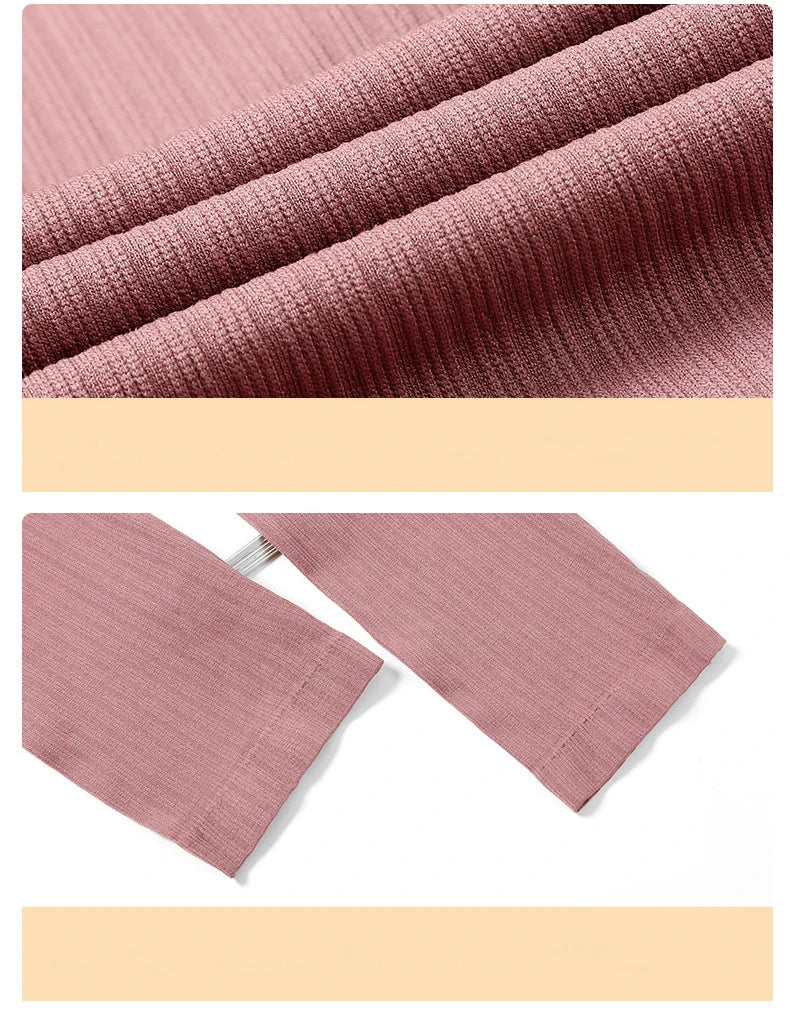 1 Set Warm Thermal Underwear Sexy Ladies Intimates Long Johns Women Shaped Sets Female Middle Collar Thermal Shaping Clothes - She Vibess By C2P