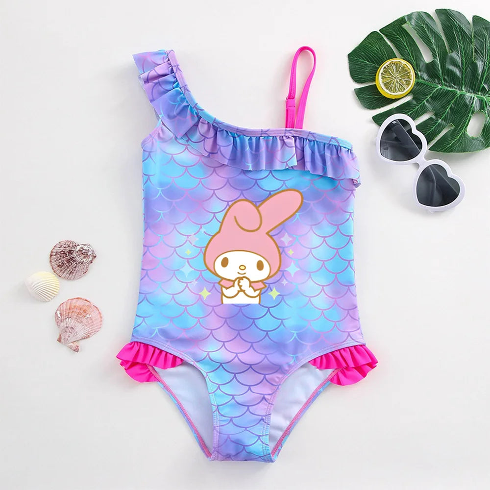 My Melody Girls Tankini Swimsuits Summer Beach wear Kids Wear Bathing Suits Children's Bikini Dresses Swimsuits Fashion Mermaid - She Vibess By C2P