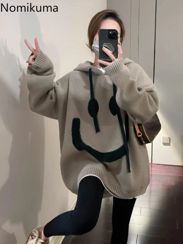Thicked Oversized Pullovers for Women 2025 Fall Winter Clothing Hooded Casual Jumper Fashion Knitting Sweater Tops Sueter Mujer - She Vibess By C2P