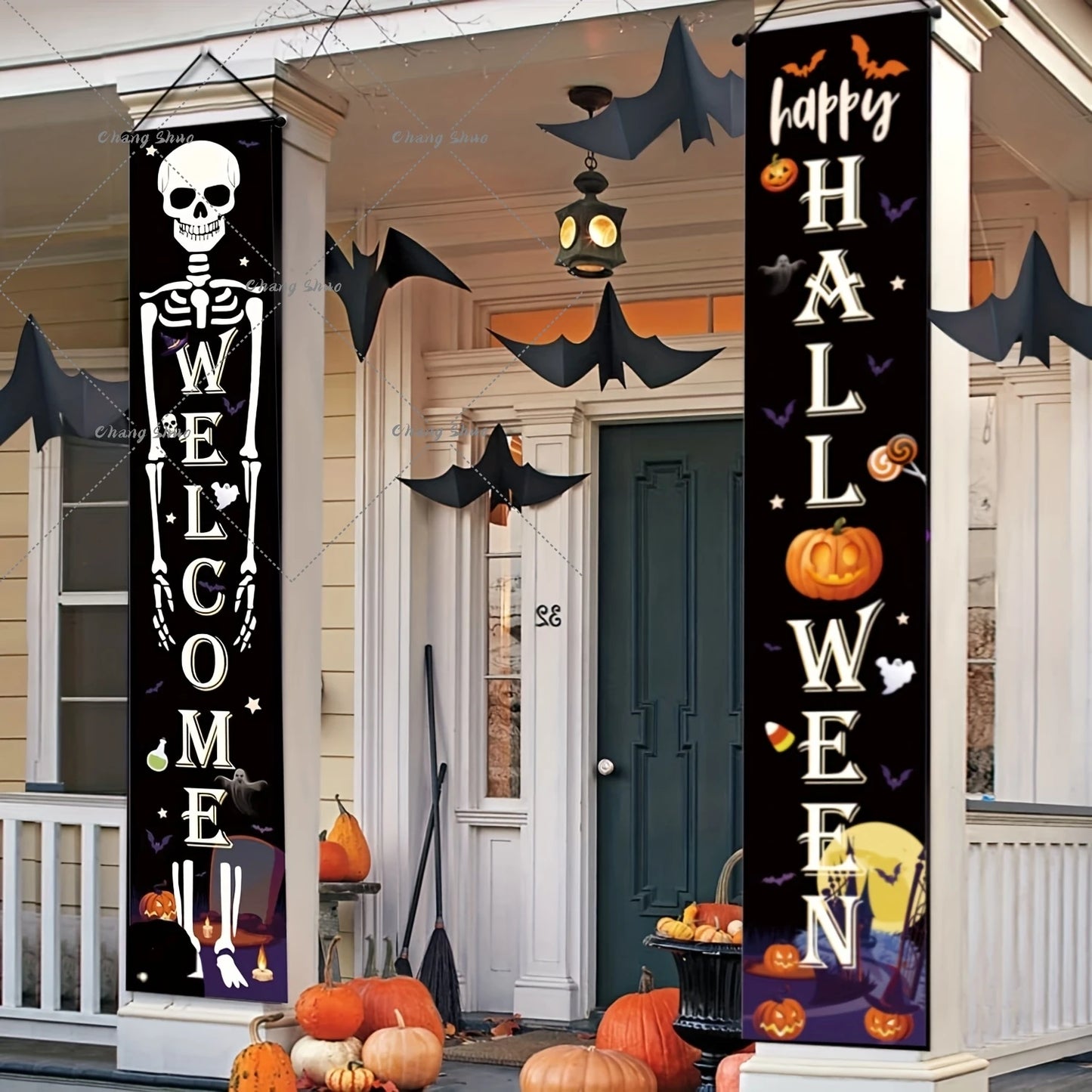 Halloween Hanging Door Curtain Banner Pumpkin Ghost Happy Halloween Decorations For Home Trick Or Treat Horror Party Supplies - She Vibess By C2P