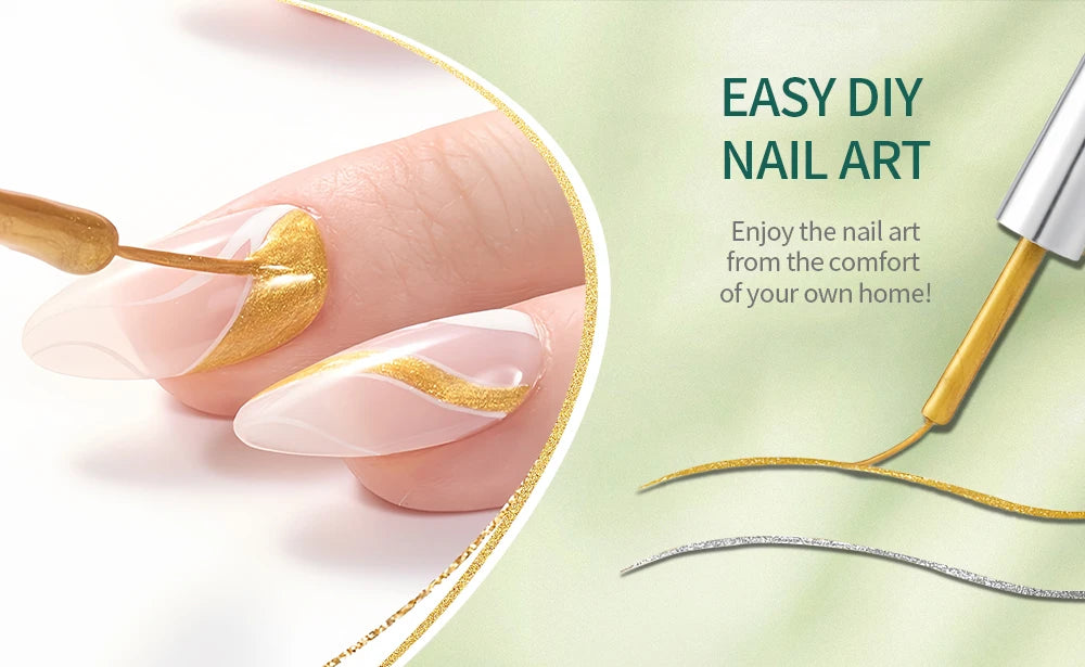 NAILPOP Gel Nail Polish Liner 8ML 5 Colors Nail Art Paint Gel for French Tips Swirls DIY Manicure Soak Off UV Cure with Brush - She Vibess By C2P