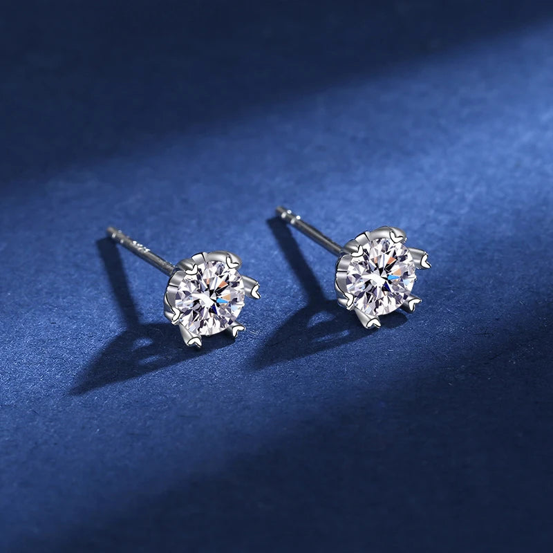 2 GRA Certificates S925 Sterling Silver Stud Earrings For Women And Men 100% Real Moissanite Pass Diamond Test Pen Fine Jewelry - She Vibess By C2P