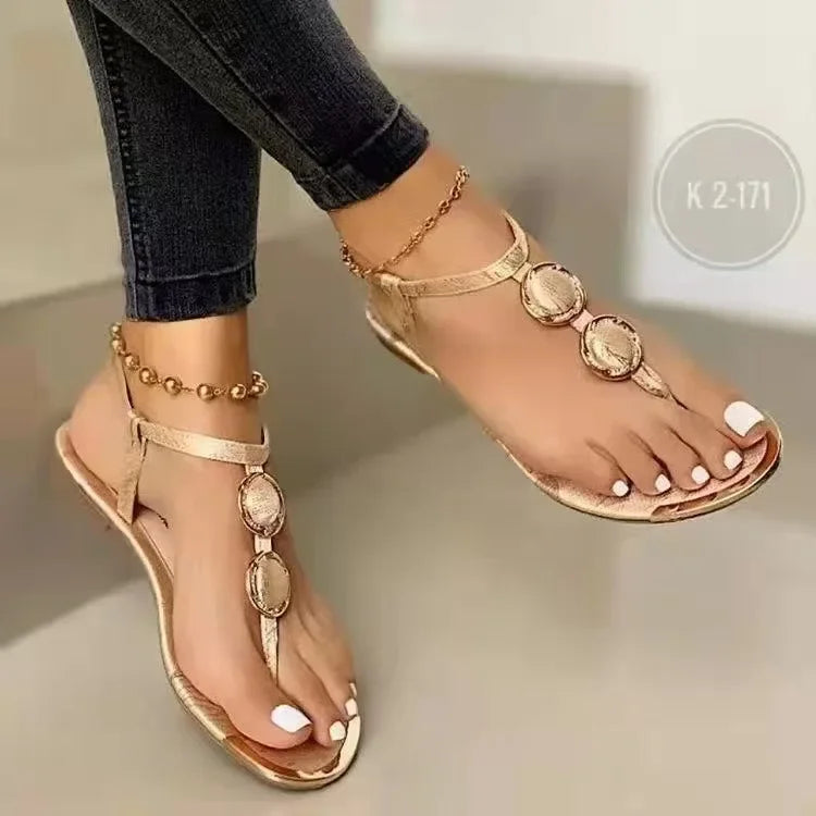 Women Sandals 2024 New Summer Casual Flat Sandals Flip Flops Luxury Designer Fashion Shoes Women Open Toe Daily Sandals Women - She Vibess By C2P