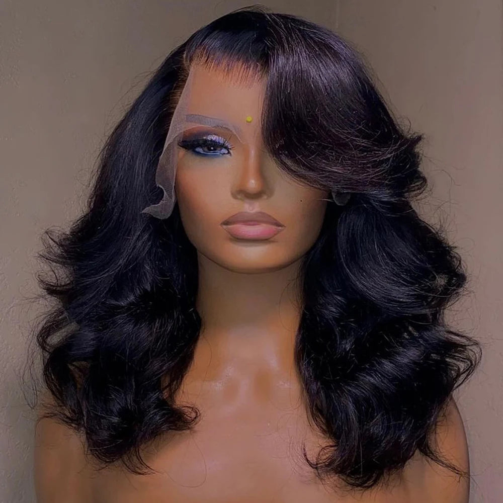 Body Wave Bob Wig 13x6 Transparent Lace Frontal Wig Brazilian Human Hair Wigs Virgin Remy Hair13x4 Lace Closure Wig 180% Density - She Vibess By C2P