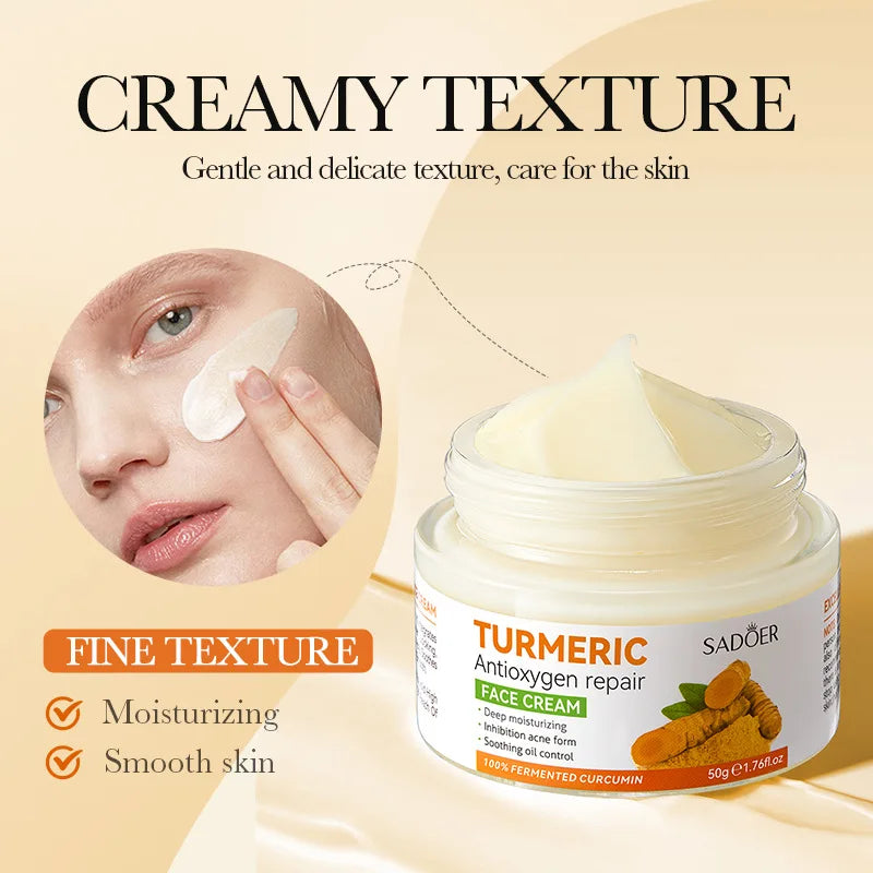 Natural Handmade Turmeric Soap Face Cream Serum Skin Care Set Clean Cutin Oil Control Removal Acne Whitening Remove Dark Spots - She Vibess By C2P