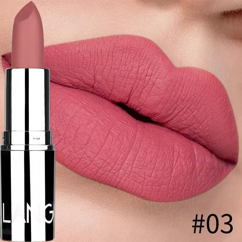 1PC Waterproof Nude Pink Lipstick Matte Lips Stick Long Lasting Non-stick Cup Lip Gloss Moisturizing Lipsticks Make-up Cosmetic - She Vibess By C2P