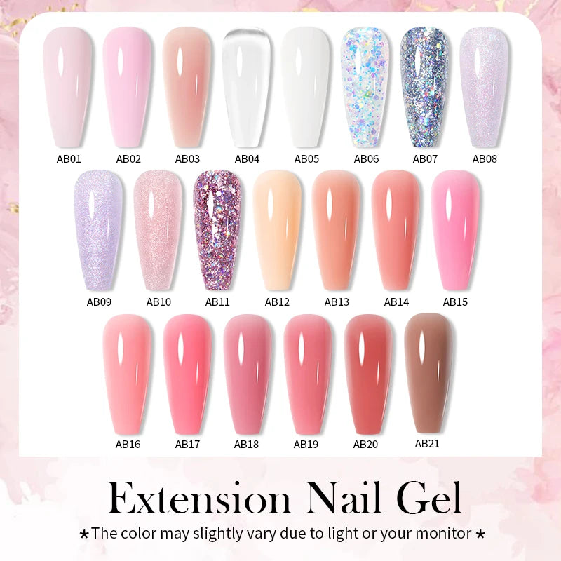 BORN PRETTY 30ml Glitter Acrylic Gel Finger Extension Nail Polish Silver Pink Extension Gel Polish Soak Off Nail Slip Solution - She Vibess By C2P