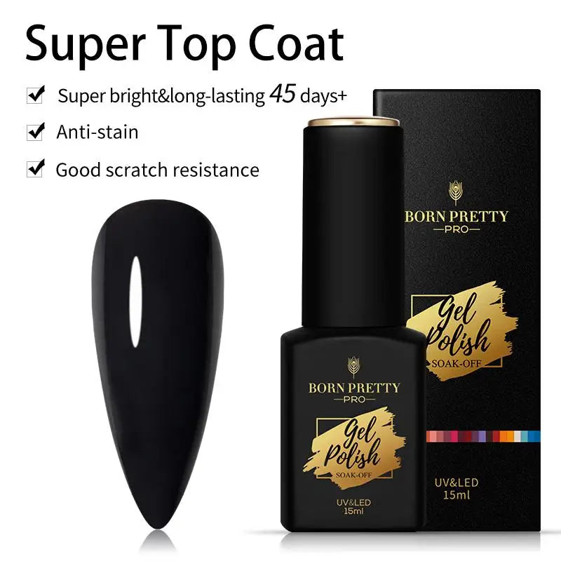 BORN PRETTY Milky Pink Rubber Base Gel Nail Polish Glitter 15ml Semi-Permanent Varnish Soak Off Self Leveling UV LED Gel - She Vibess By C2P