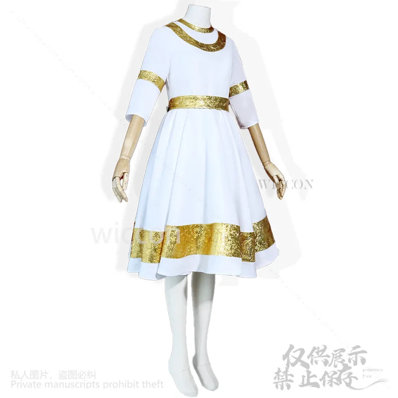 Anime Game Miquella Cosplay Cutecore Costume Witch White Dress Lolita Golden Lace Wigs For Girls Woman Halloween Cos Customized - She Vibess By C2P