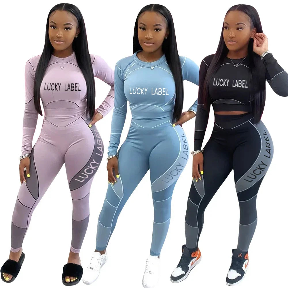 Casual Women's Long Sleeve Hoodie Set Printed Fashion Autumn Sportswear Two Pieces Outfit Comfortable Streetwear Style - She Vibess By C2P
