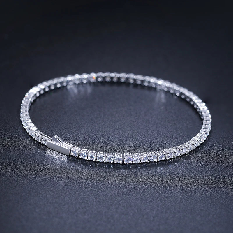 Iced Out Moissanite Halo Tennis Bracelet for Women Men S925 Sterling Silver 18k Gold Plated Jewelry with GRA Bracelets Gifts - She Vibess By C2P