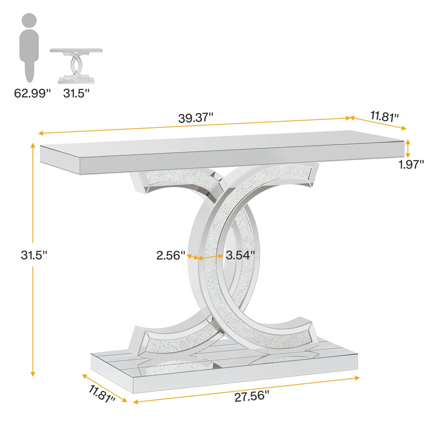 Tribesigns Gold Entryway Table, Modern 39-Inch Console Faux Marble Narrow Wood Sofa with Geometric Metal Legs - She Vibess By C2P