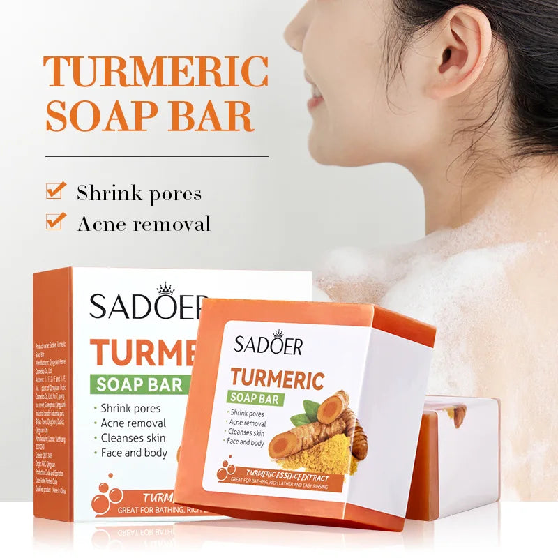 Natural Handmade Turmeric Soap Face Cream Serum Skin Care Set Clean Cutin Oil Control Removal Acne Whitening Remove Dark Spots - She Vibess By C2P