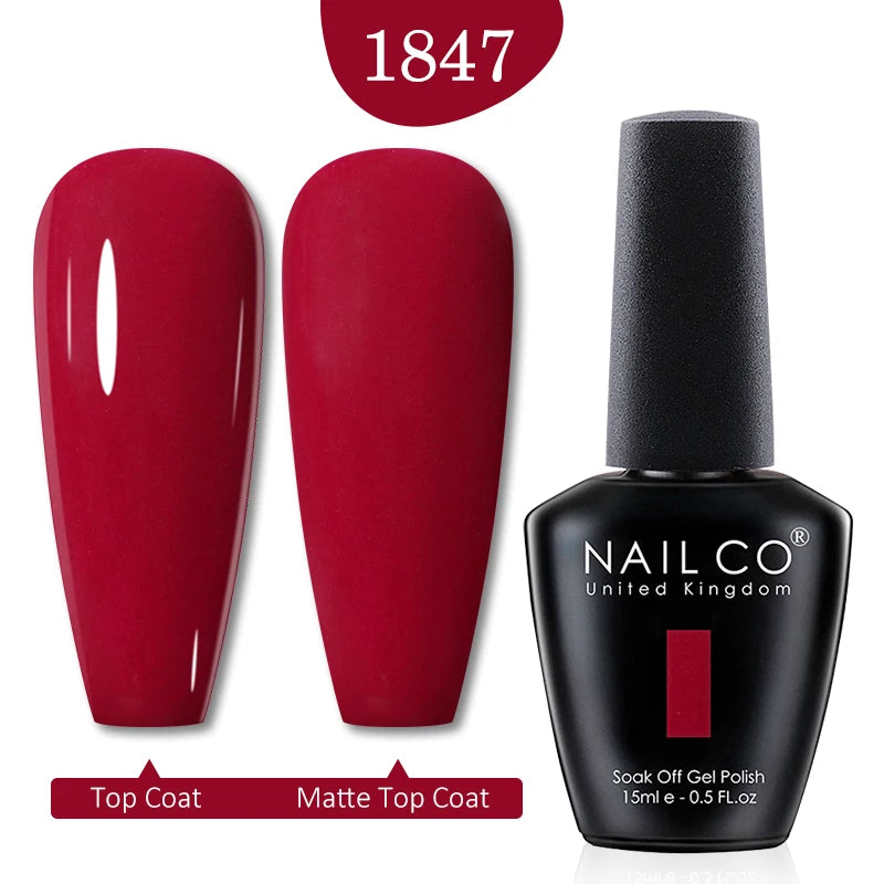 NAILCO 15ml Nail Gel Polish Red Pink Nude Soak off UV LED Long Lasting Eco-Friendly Professional Nail Beauty Salon Lacquer Varnish - She Vibess By C2P
