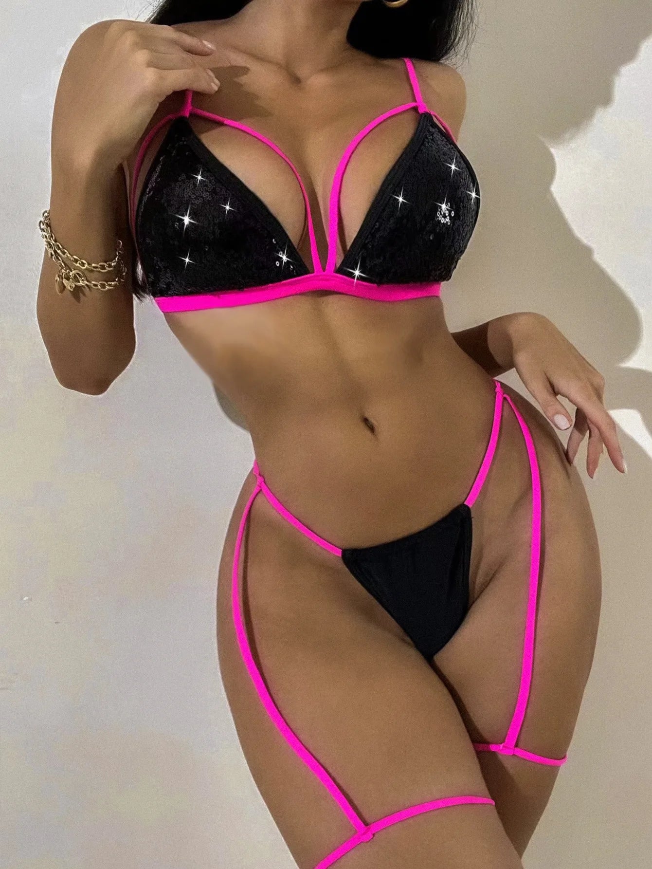 New European and American sexy -I'm over 21, fun lingerie straps, three point. - She Vibess By C2P