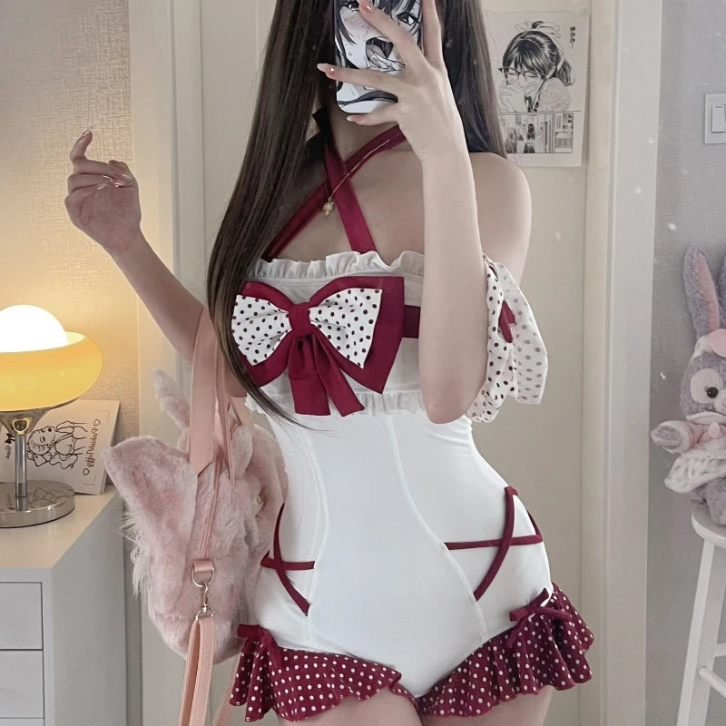 2025 New Japanese Maid Lingerie Maid Roleplay Lingerie Set Sexy Cosplay Bodysuit with Bow Pure Desire Cosplay Costume Sexy Suit-I’m Over 21 - She Vibess By C2P