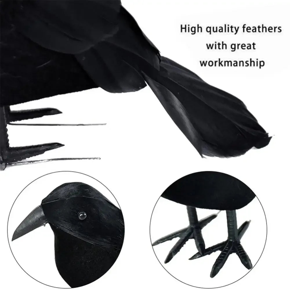 Halloween Decoracion Simulation Black Crow Raven Bird Repellent Pest Control Pigeon Repellent Garden Decoration Outdoor - She Vibess By C2P