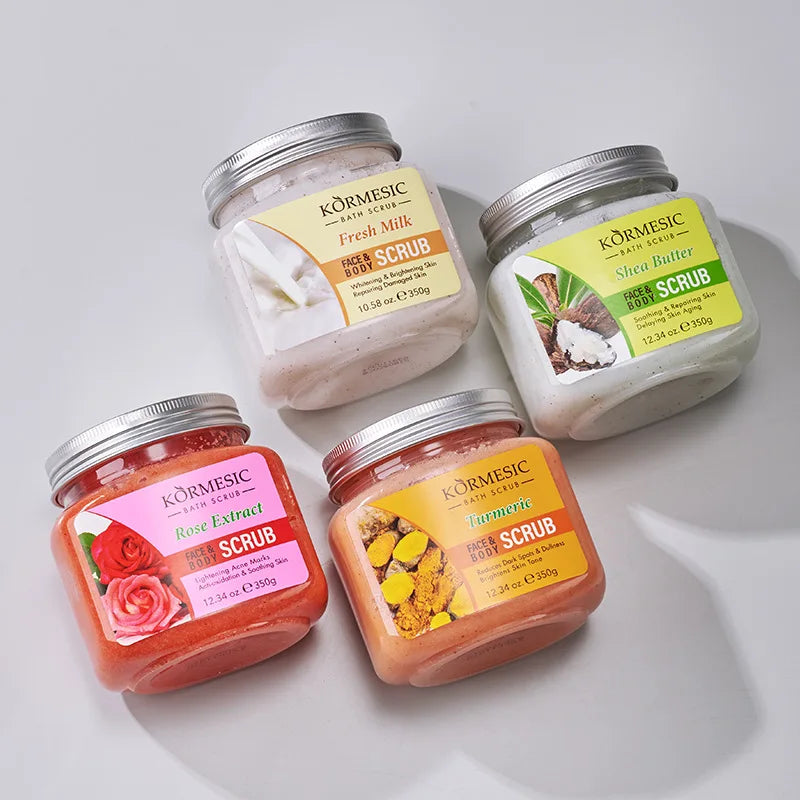 KORMESIC Turmeric Body Scrub Cream Facial Moisturizing Deep Cleansing Milk Rose Gentle Tender Face Exfoliation Skin Care Product - She Vibess By C2P