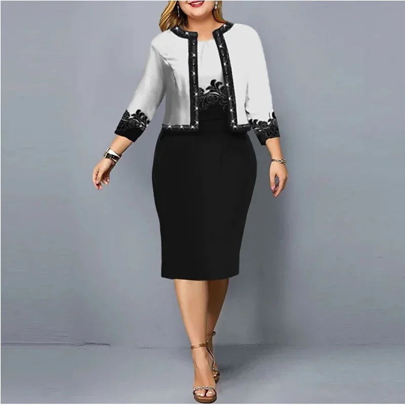 Spring Summer New Solid Women Dress Suits Fashion Floral Printed Cardigan Tops and Tank Dress Casual Elegant Two Piece Sets - She Vibess By C2P