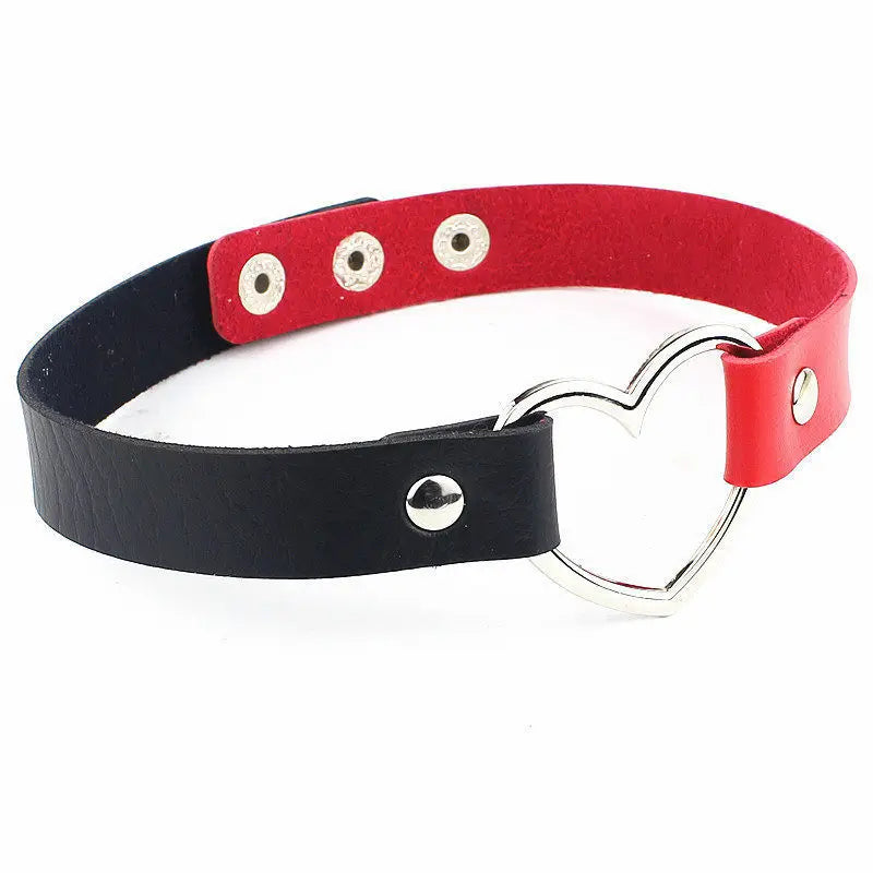 Harajuku Punk Rock Gothic Choker Necklace Women Sexy PU Leather Heart Lock Key Spike Collar Chocker Gothic Cosplay Accessories-I’m Over 21 - She Vibess By C2P