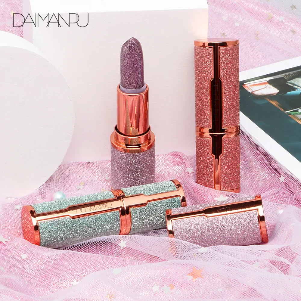 Temperature Color Changing Glitter Lipstick Waterproof Long Lasting Moisturizing Velvet Matte Lip Tint Red Pink Sexy Lips Makeup - She Vibess By C2P