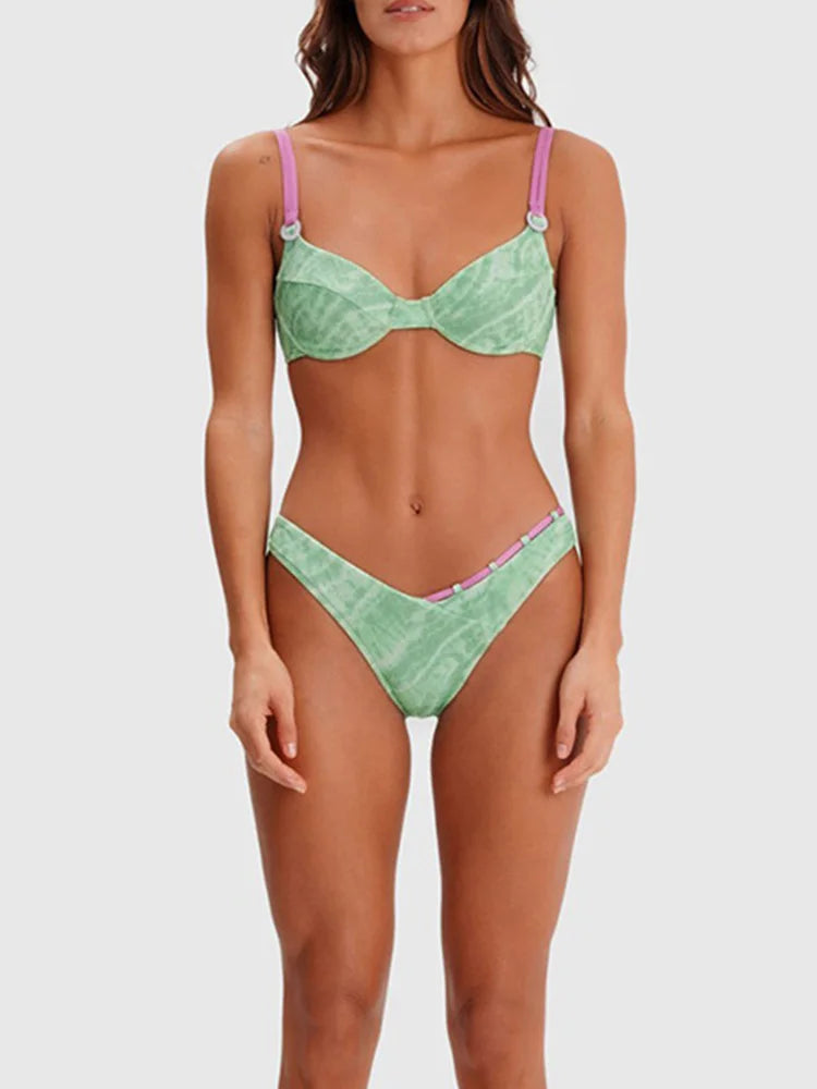 Printed Bikini Sets Sexy Two Piece Suit Low Waist Swimwear 2025 Swimsuits Women's Bikini Summer Bathsuit High Cut Swimsuits - She Vibess By C2P