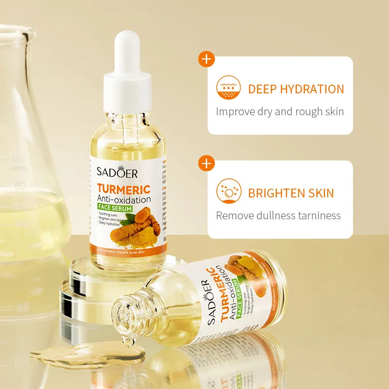 Natural Handmade Turmeric Soap Face Cream Serum Skin Care Set Clean Cutin Oil Control Removal Acne Whitening Remove Dark Spots - She Vibess By C2P
