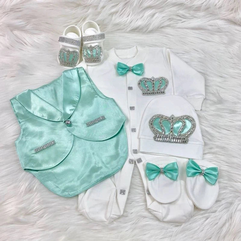 Velvet Newborn Baby Boy Outfits Blazer Vest Kids Clothing Cotton Infant Products Body Suit Shirt Pants Mittens Receiving Blanket - She Vibess By C2P