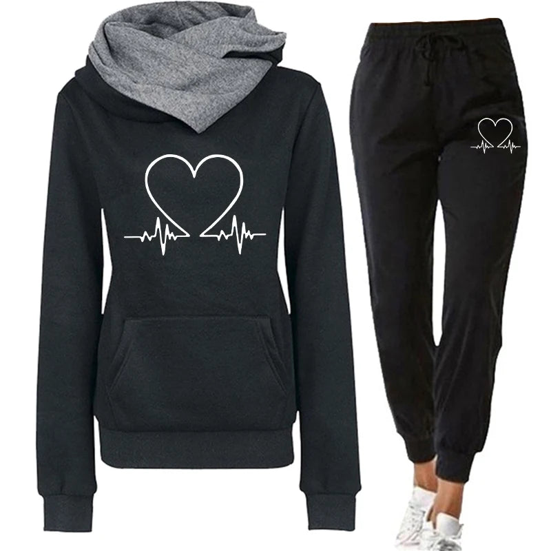 Woman Tracksuit Two Piece Set Winter Warm Hoodies+Pants Pullovers Sweatshirts Female Jogging Woman Clothing Sports Suit Outfits - She Vibess By C2P