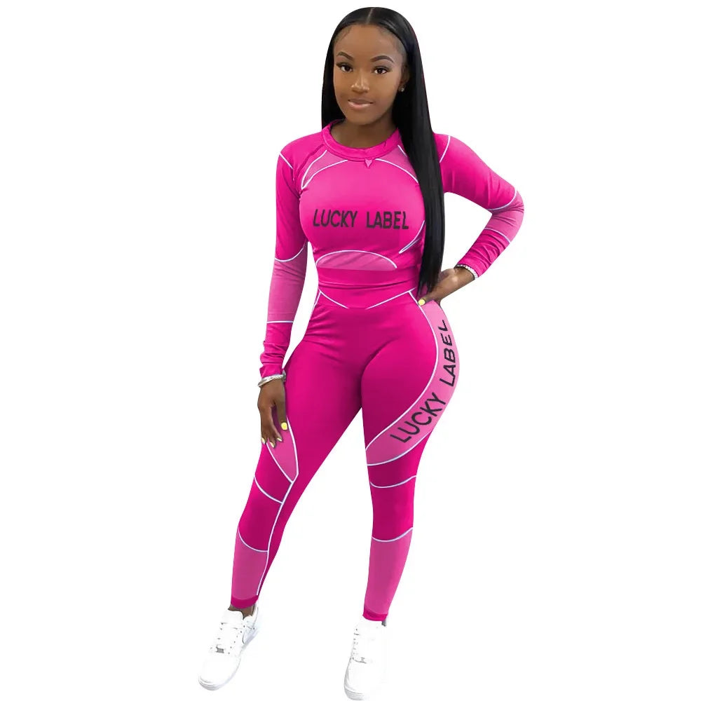 Casual Women's Long Sleeve Hoodie Set Printed Fashion Autumn Sportswear Two Pieces Outfit Comfortable Streetwear Style - She Vibess By C2P