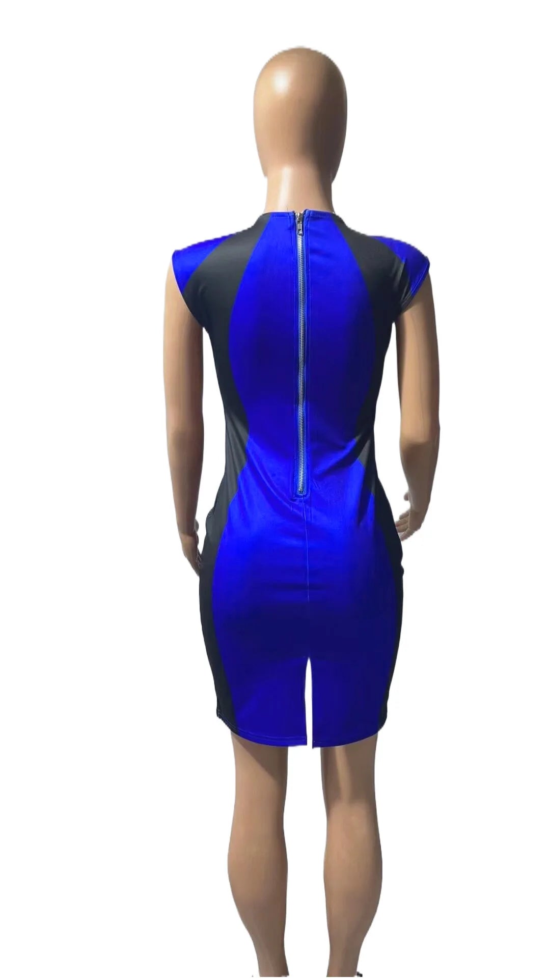 Women Wrap Hip Dress Striped Slim Fit Sleeveless Zipper Mini Dress Sheath Round Neck Casual Vestidos Office Lady Summer - She Vibess By C2P