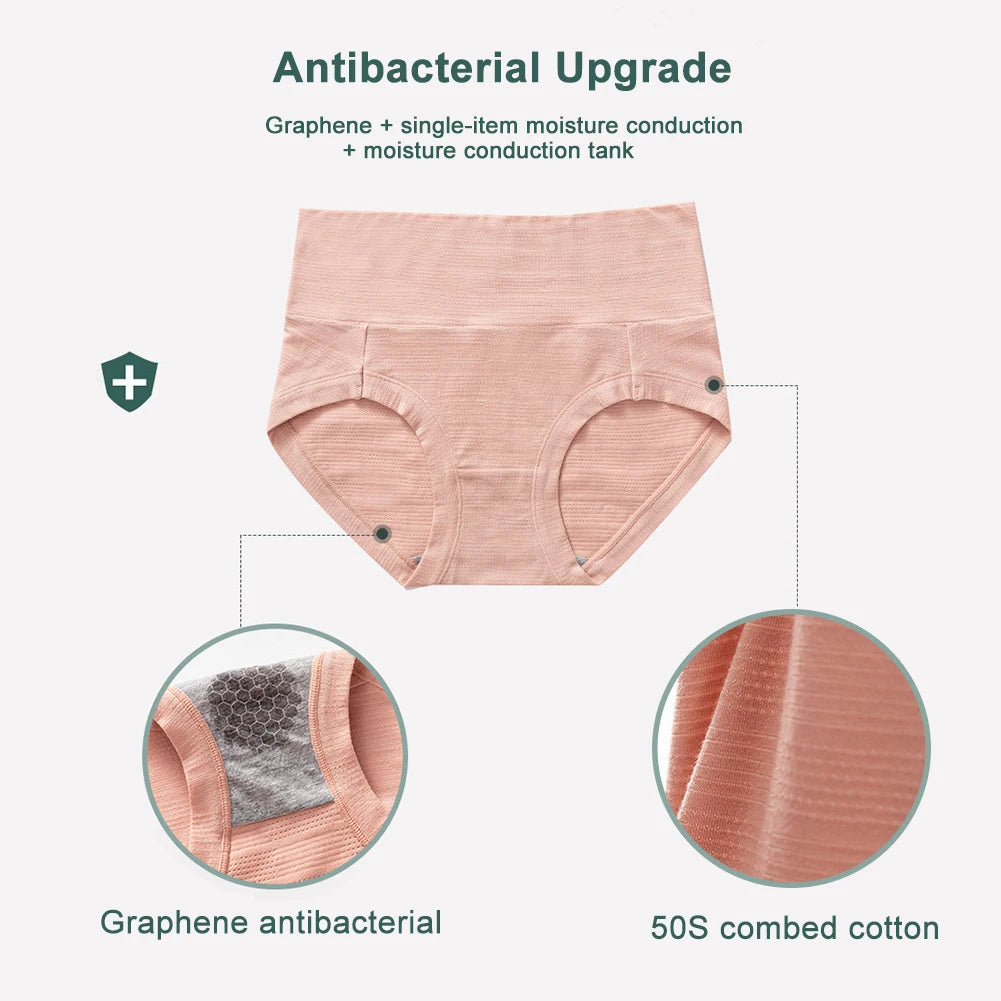 5pcs Multipack Women's Briefs Comfortable Cotton Underpants High Waist Underwear M-XXL Panties for Ladies Breathable Pants - She Vibess By C2P