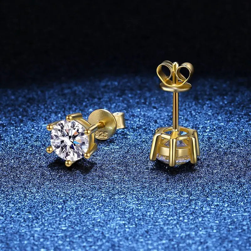 2 GRA Certificates S925 Sterling Silver Stud Earrings For Women And Men 100% Real Moissanite Pass Diamond Test Pen Fine Jewelry - She Vibess By C2P