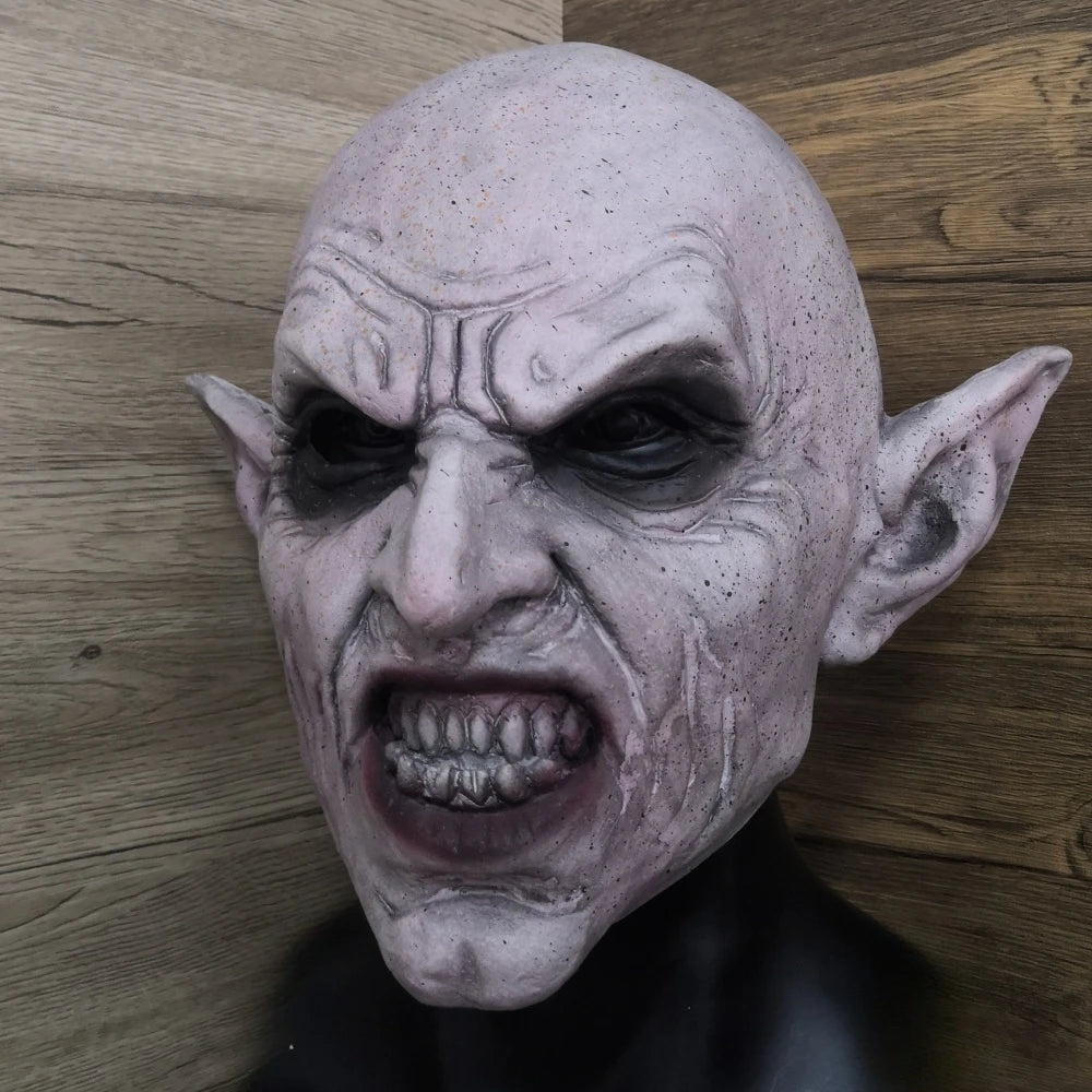 Nosferatu Grey Vampire Latex Scary Halloween Mask Terror Ghost Devil Mask Dance Party Scary Biochemical Alien Zombie Caps Mask - She Vibess By C2P