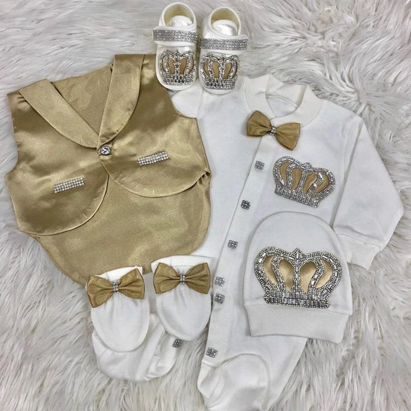 Velvet Newborn Baby Boy Outfits Blazer Vest Kids Clothing Cotton Infant Products Body Suit Shirt Pants Mittens Receiving Blanket - She Vibess By C2P