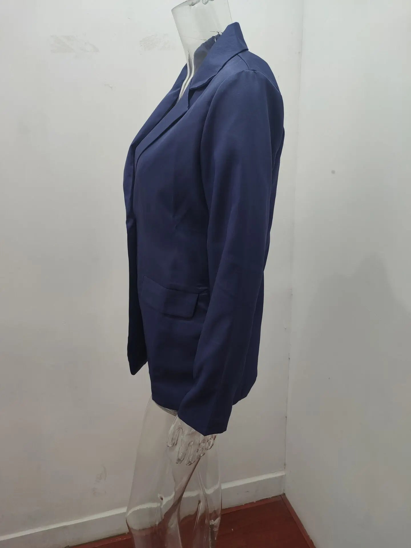 New Temperament Coat Women's Long Sleeve Solid Color Suit Collar Single Breasted Suit - She Vibess By C2P