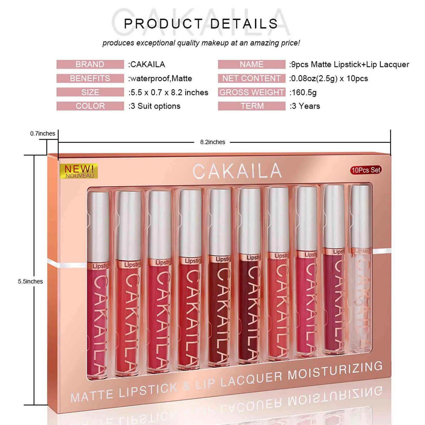 Lipstick Set Is Waterproof, Sweat Resistant, and Not Easily Smudged. Its Texture Is Silky, Smooth, And Does Not Pull Out And Dry - She Vibess By C2P