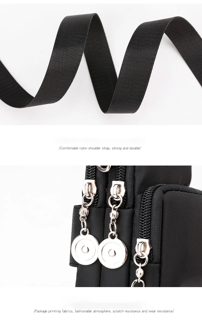 New Women Mobile Phone Bag Nylon Cell Phone Bag Coin Purse Strap Shoulder Bag Small Crossbody Bags for Women Wallet Travel Purse - She Vibess By C2P