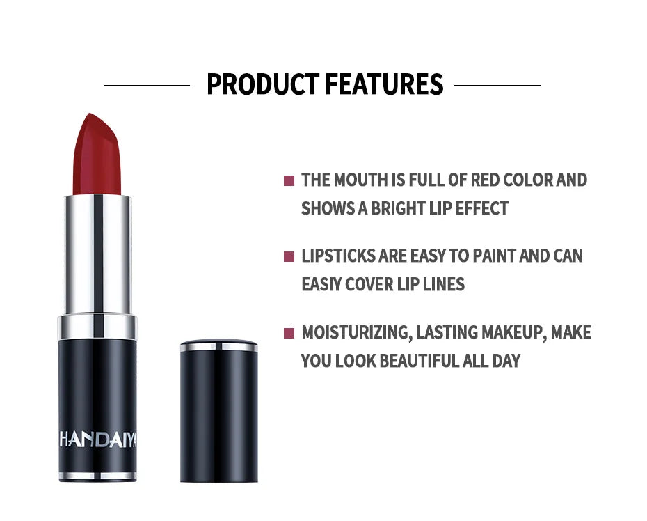 Matte Pink Velvet Lipstick Sexy Nude Red Brown Purple Lipgloss Gloss Velvety Lipstick Waterproof Makeup Long Lasting Lipstick - She Vibess By C2P