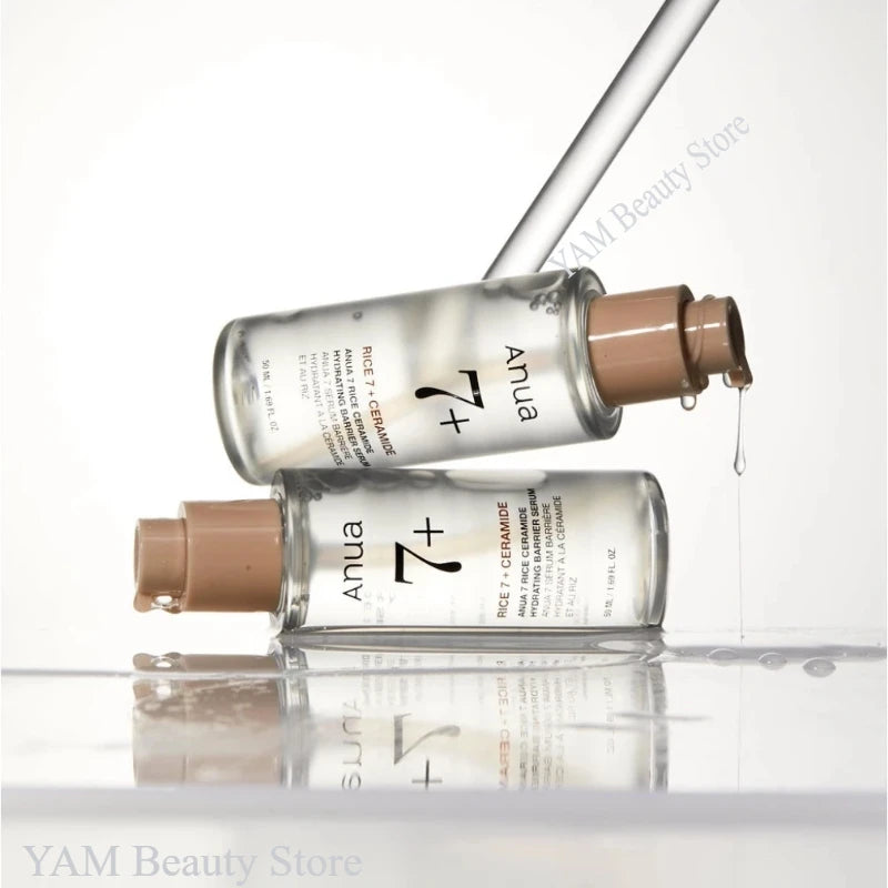 Korean Skin Care Essence 7 Rice Ceramide Hydrating Barrier Serum Facial Brightening Rice Hyaluronic Acid Daily Hydrating Serum - She Vibess By C2P