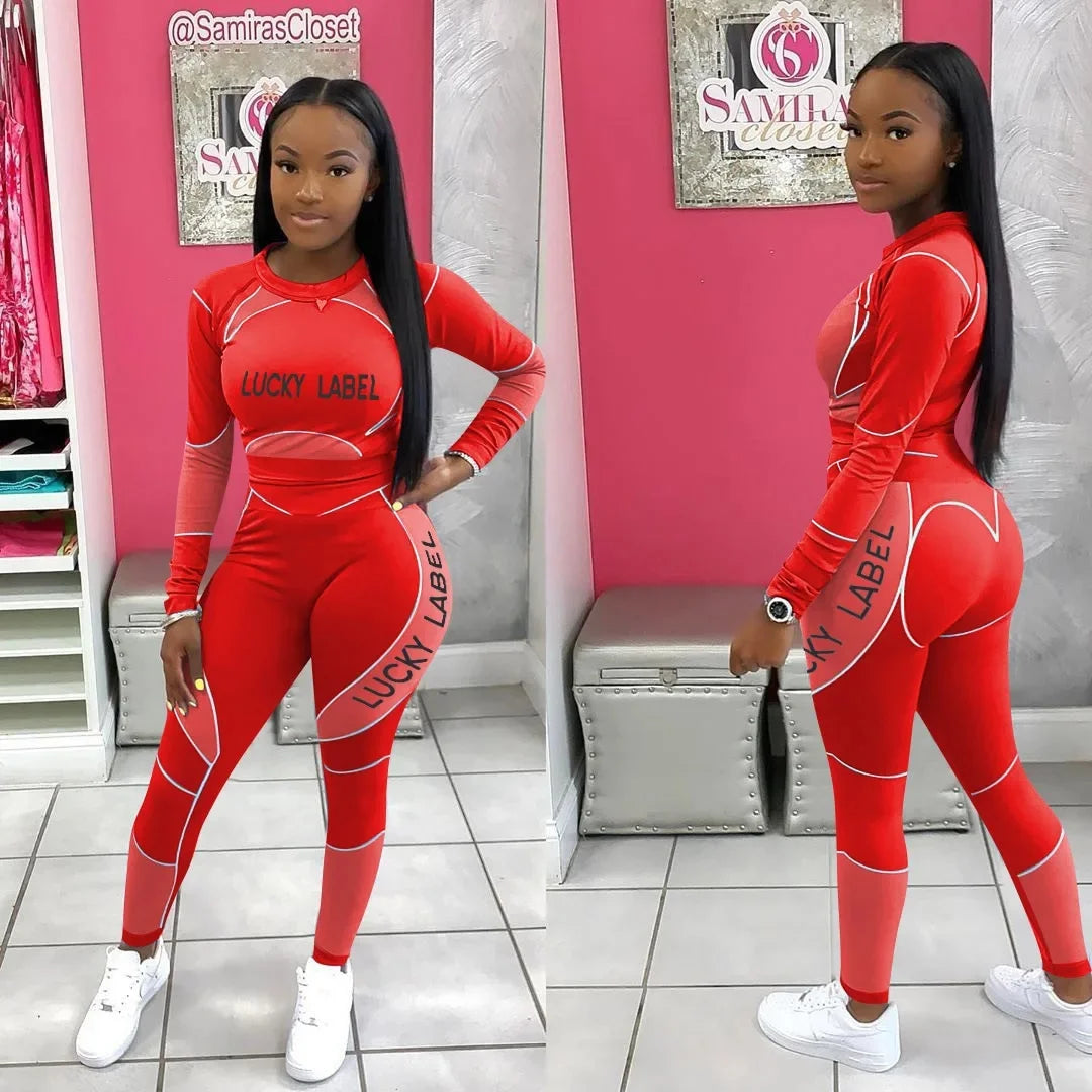 Casual Women's Long Sleeve Hoodie Set Printed Fashion Autumn Sportswear Two Pieces Outfit Comfortable Streetwear Style - She Vibess By C2P