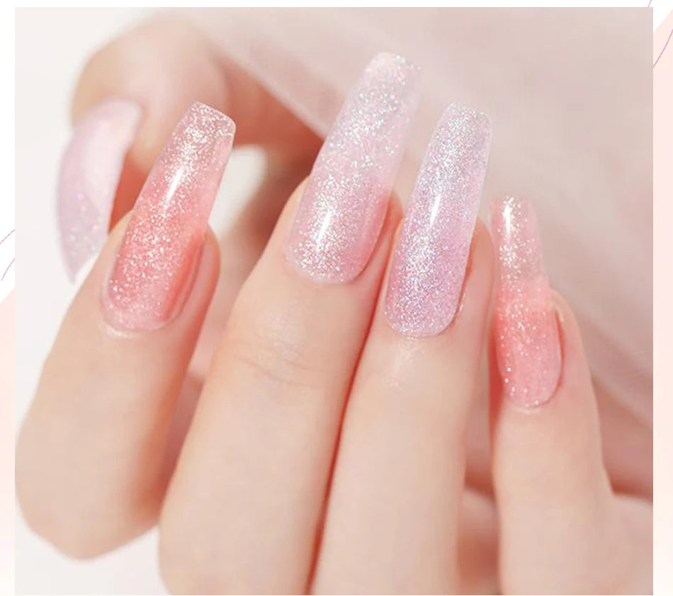 BORN PRETTY 30ml Glitter Acrylic Gel Finger Extension Nail Polish Silver Pink Extension Gel Polish Soak Off Nail Slip Solution - She Vibess By C2P