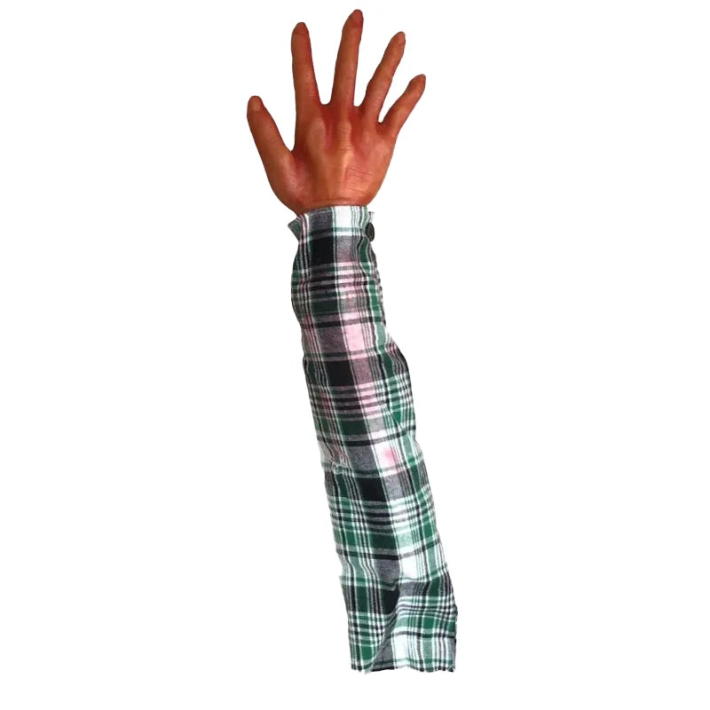 2025 Halloween Fake Human Arm Plastic Hands Bloody Dead Body Parts Outdoor Haunted House Scary Props Halloween Decorations - She Vibess By C2P